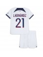 Paris Saint-Germain Lucas Hernandez #21 Venkovní dres pro děti 2023-24 Krátký Rukáv (+ trenýrky)